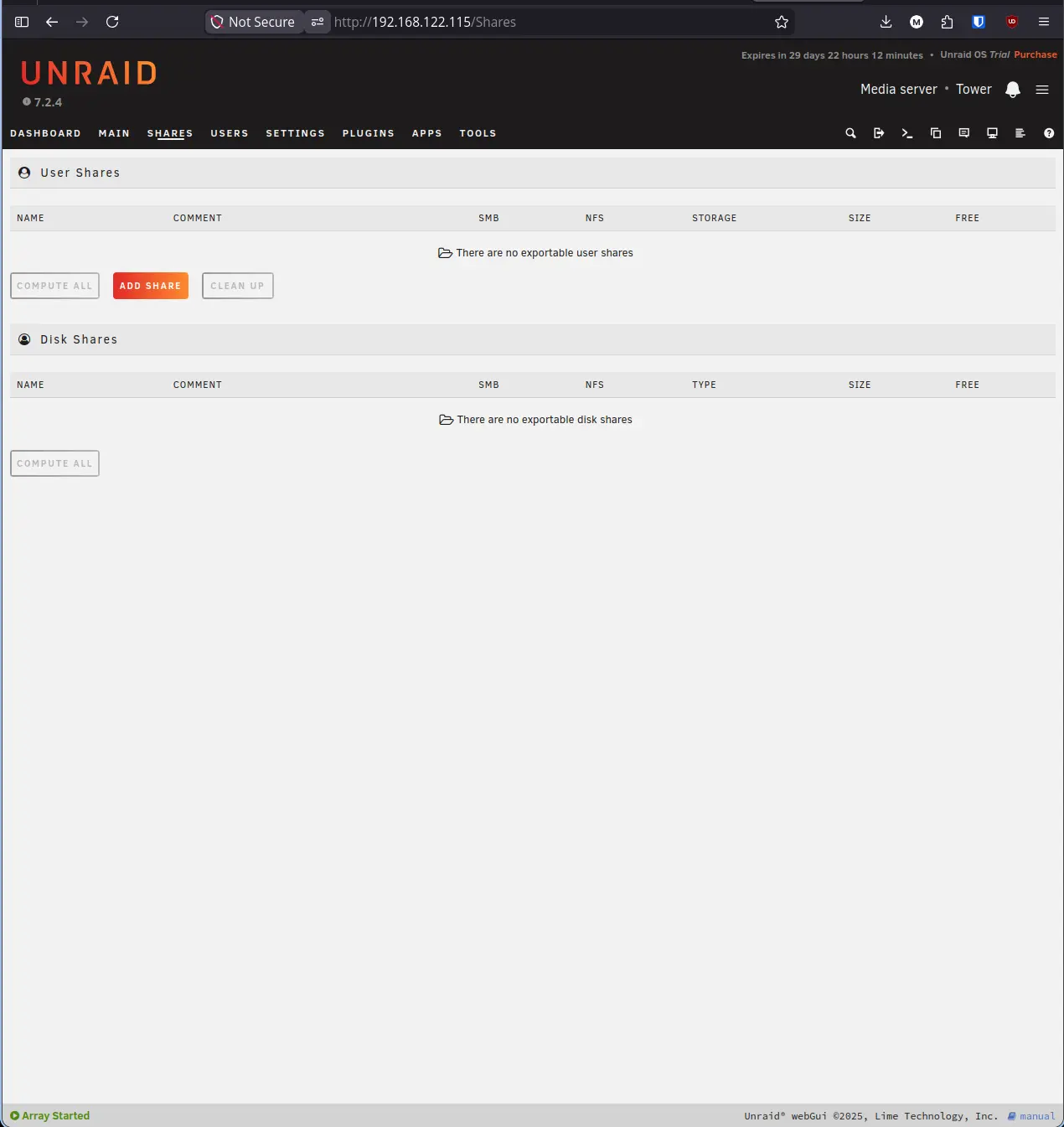 Unraid Shares Tab Empty