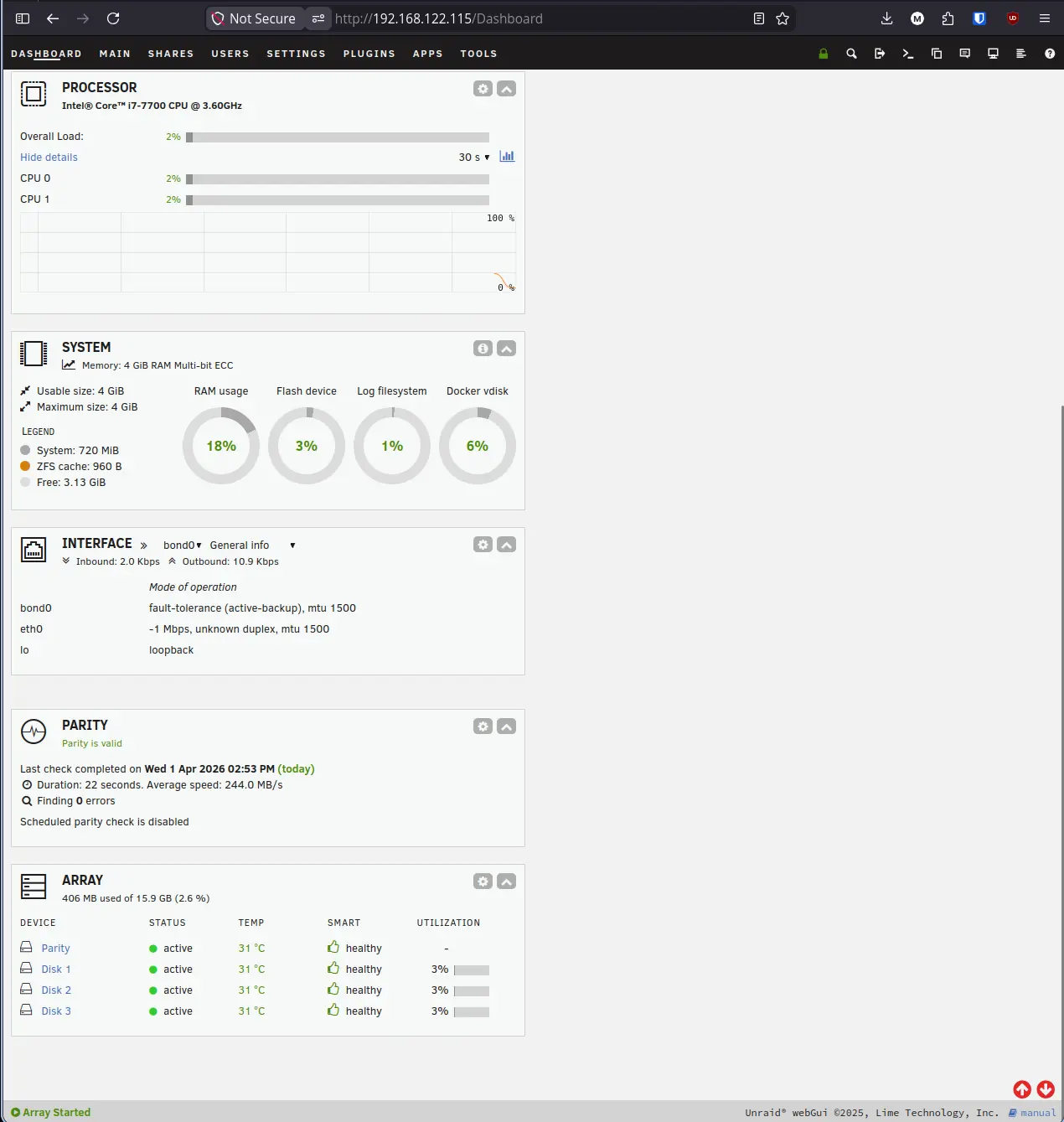 Unraid Final Dashboard