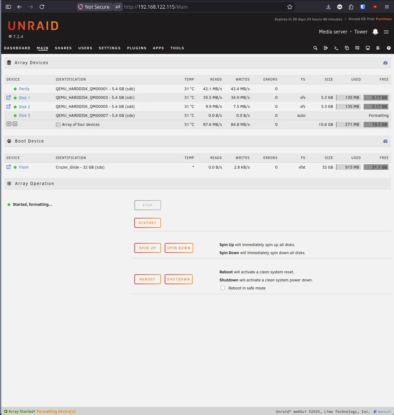 Unraid Formatting Active