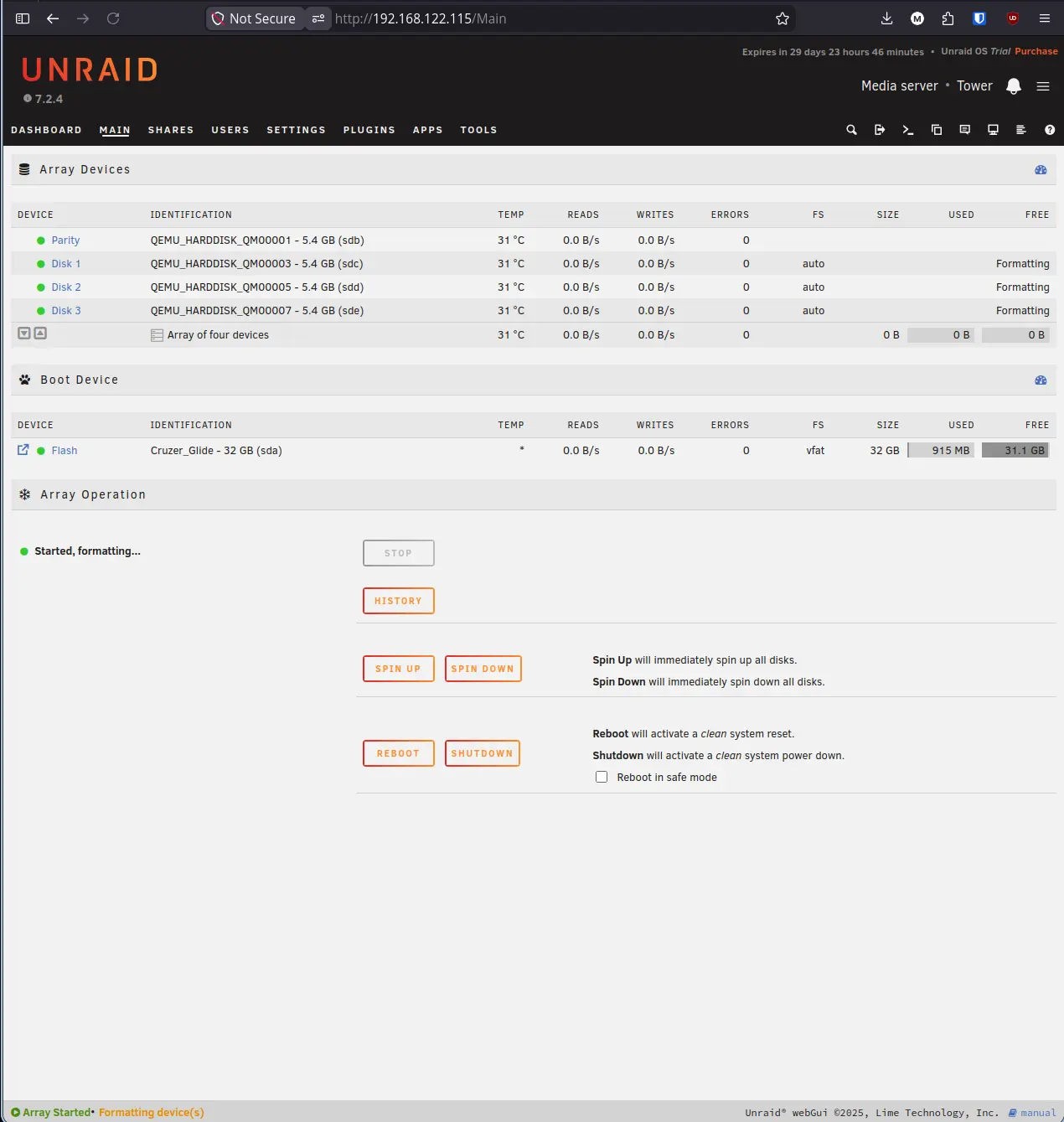Unraid Sync Progress