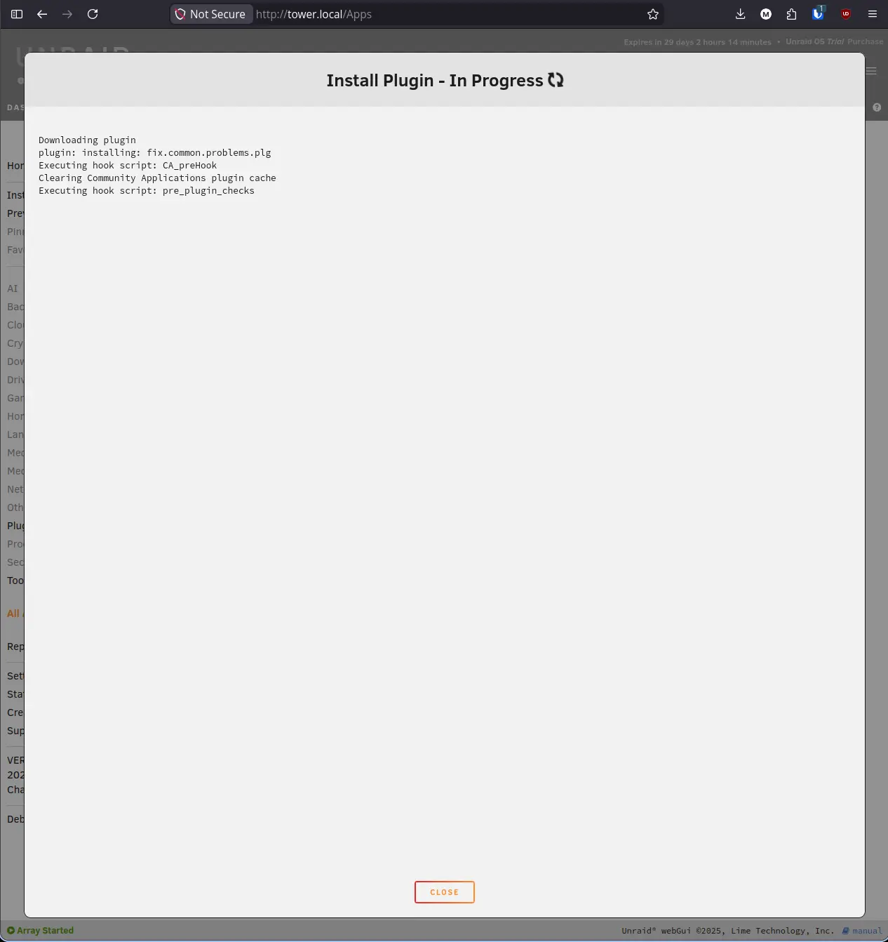 Fix Common Problems install in progress