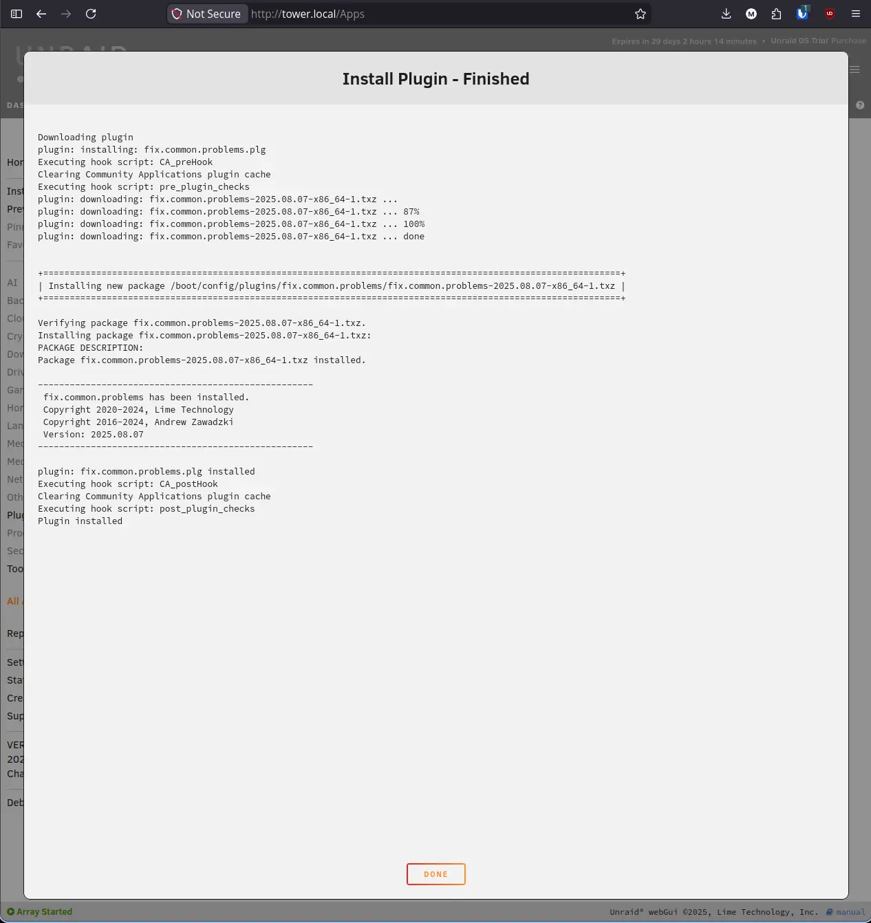 Fix Common Problems install finished
