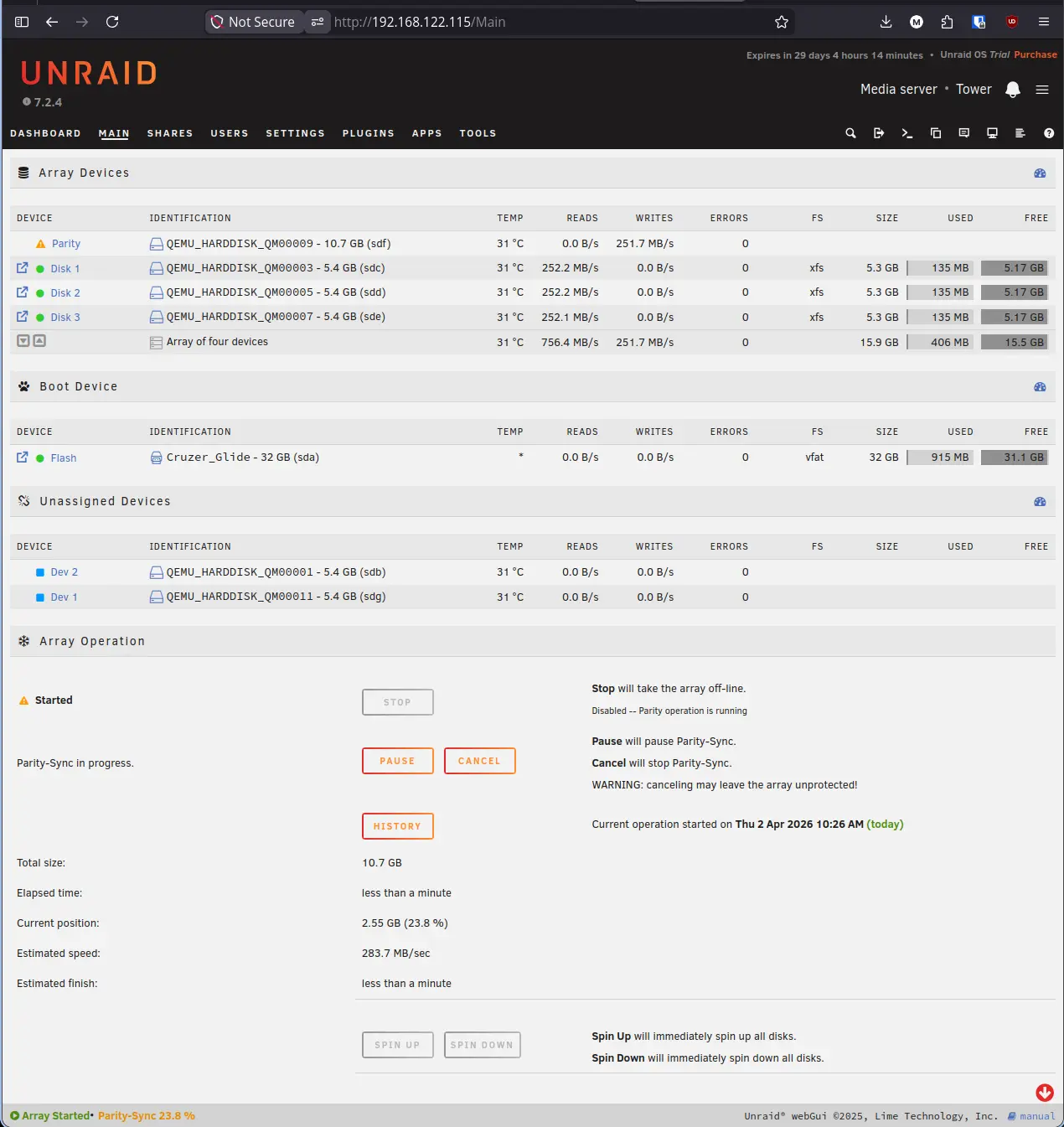 Unraid Parity Sync Early