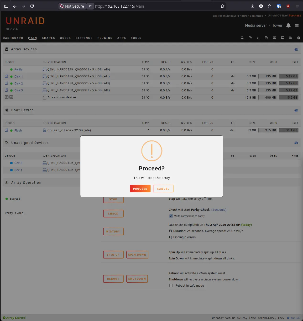 Unraid Stop Array Confirm