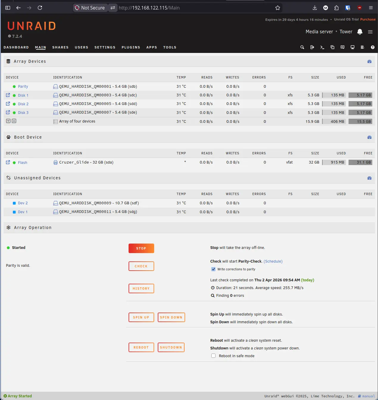 Unraid Stop Array Button