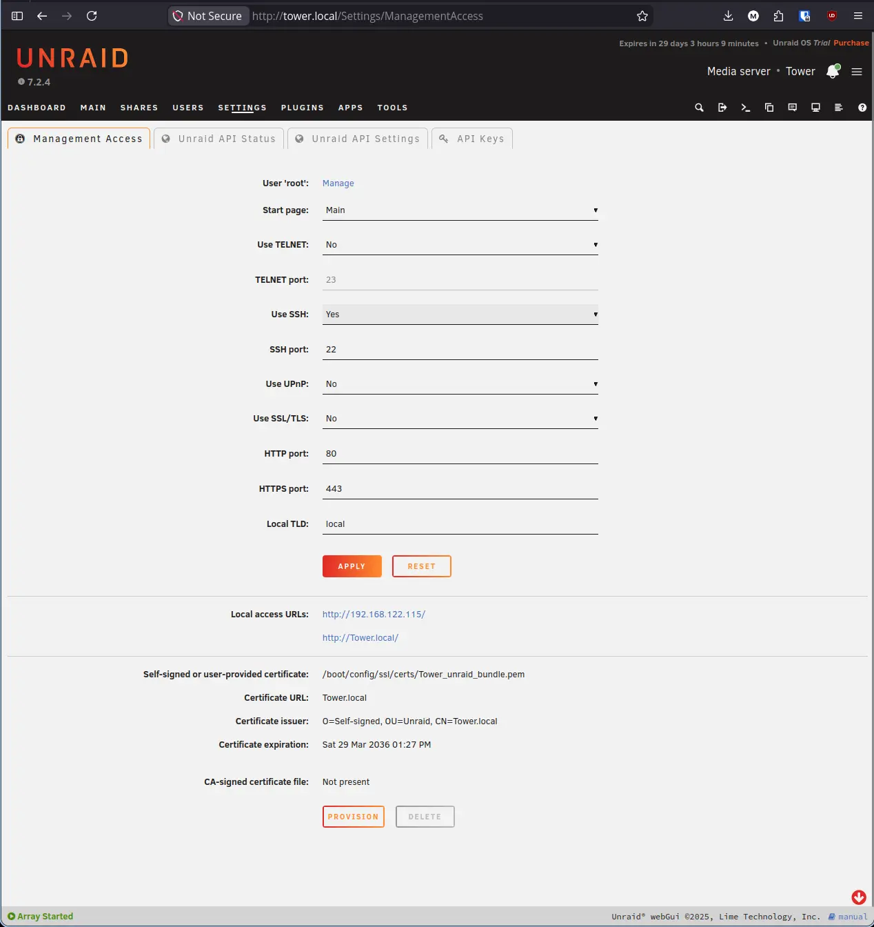 Unraid SSH Apply