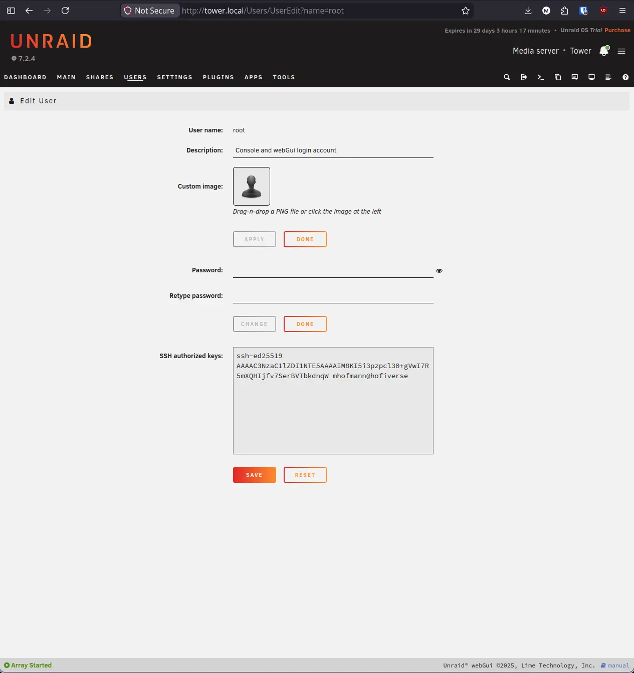 Unraid SSH Authorized Keys