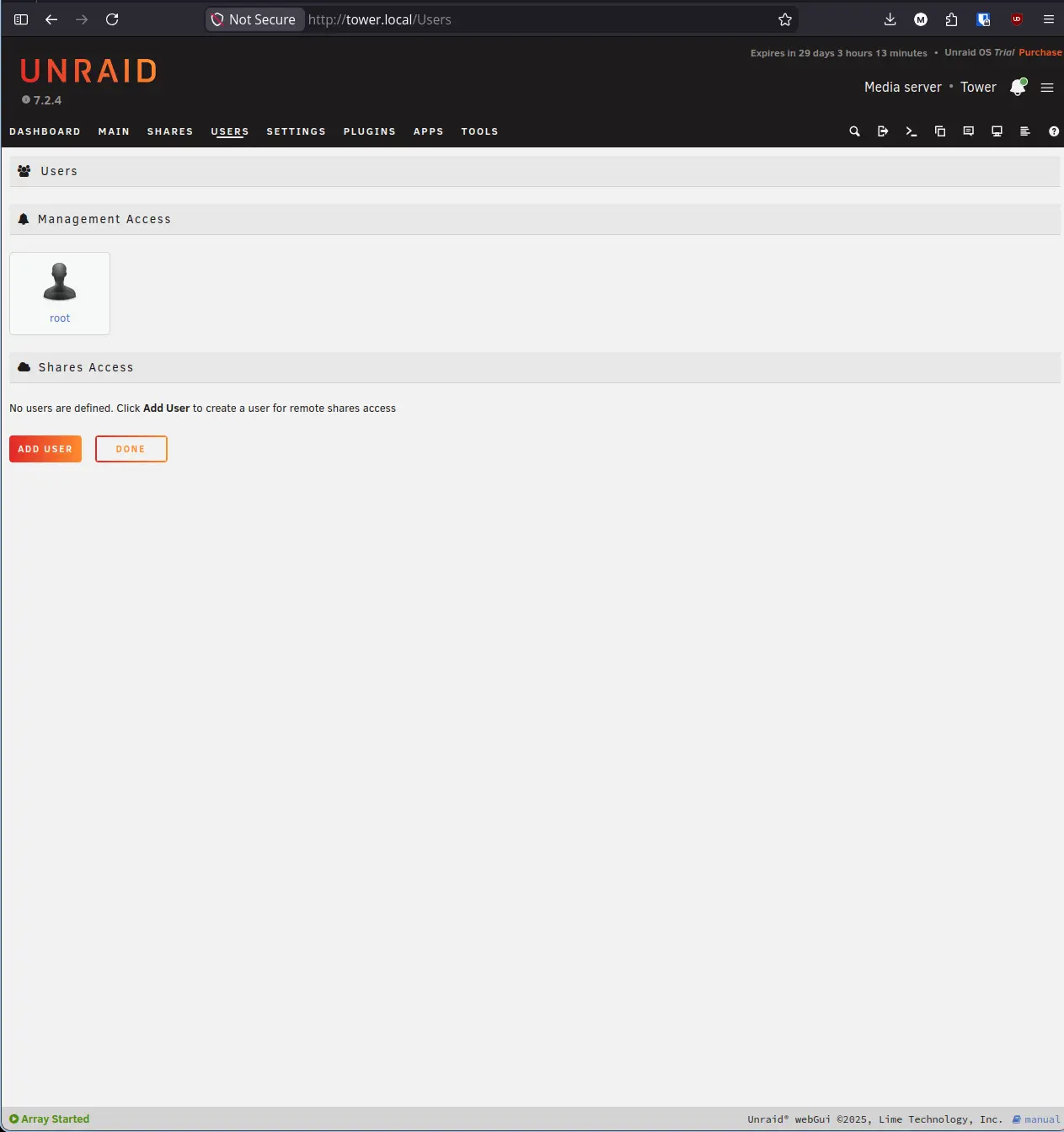 Unraid Users List Empty